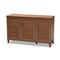 Baxton Studio Coolidge Walnut Finished 8-Shelf Wood Shoe Storage Cabinet 156-9390 - alternate 1